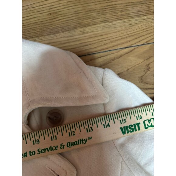 J.Crew Wool Pea Coat Women Size TM Ivory Cream Double Breasted Classic City READ - Picture 13 of 15
